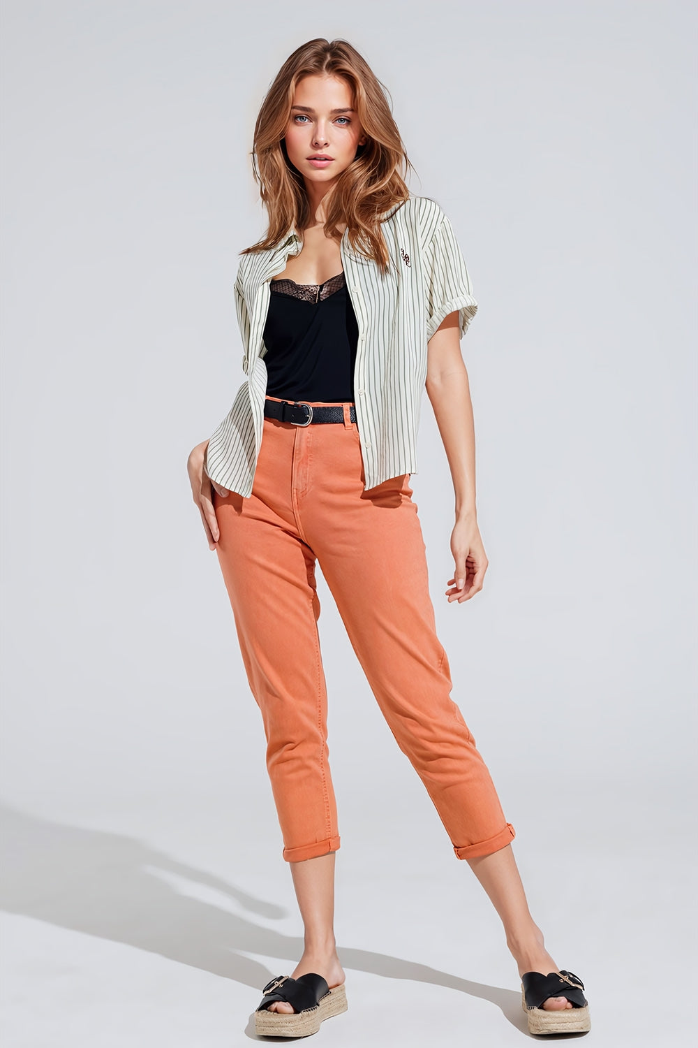 Ankle skinny Basic Jeans in orange - Jeans