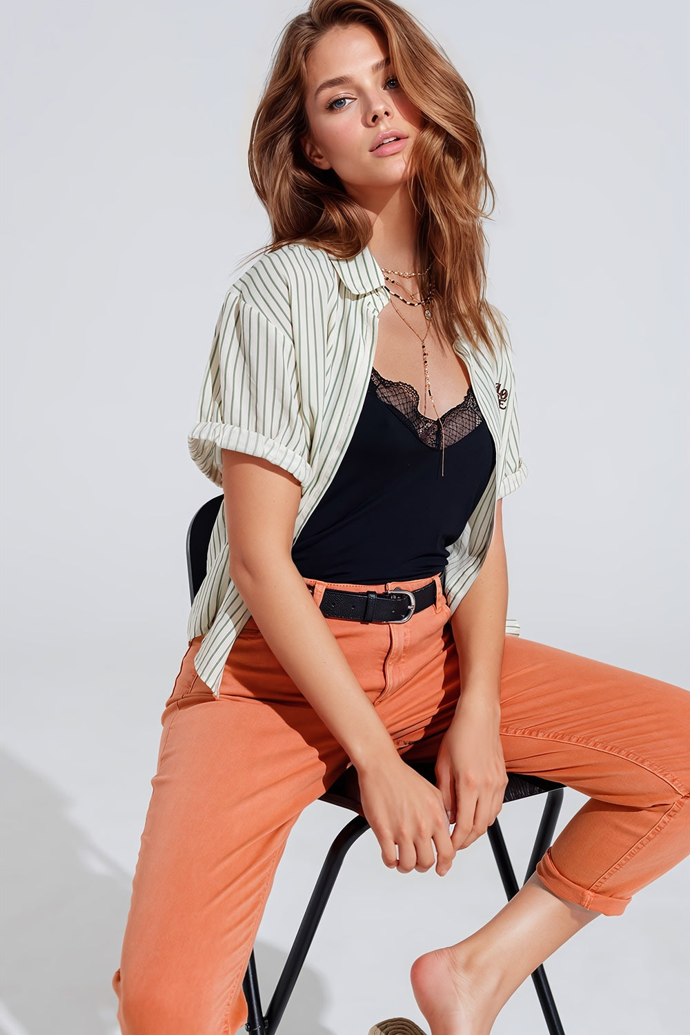 Ankle skinny Basic Jeans in orange - Jeans