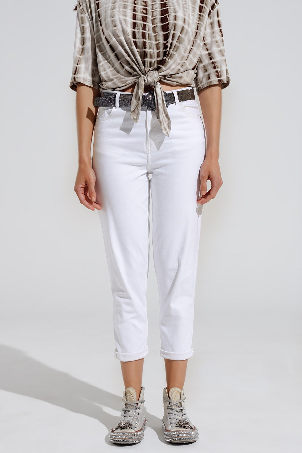 Q2 Ankle skinny Basic Jeans in white