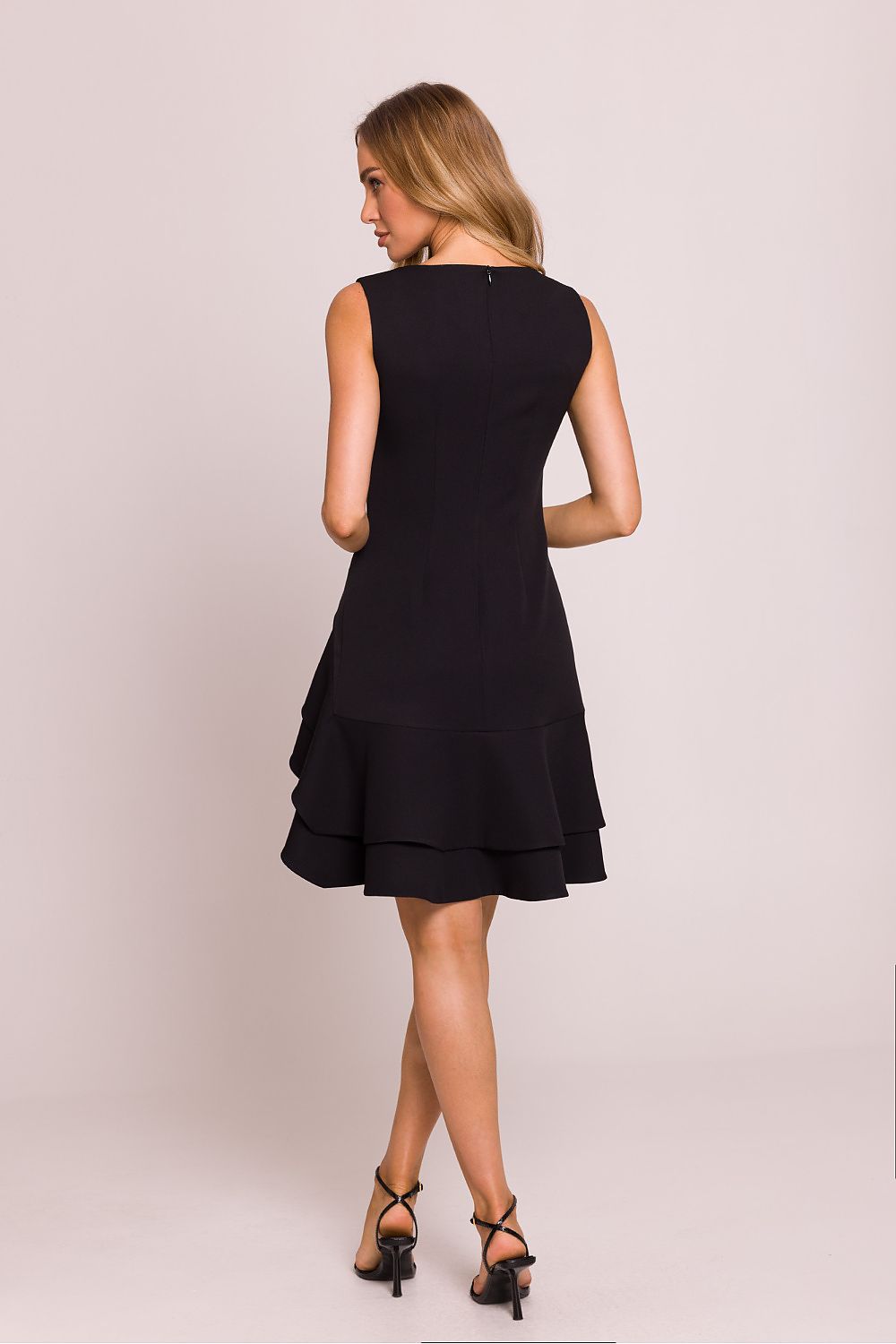 Asymmetric Hem Party Dress with Ruffle Detail - Dresses