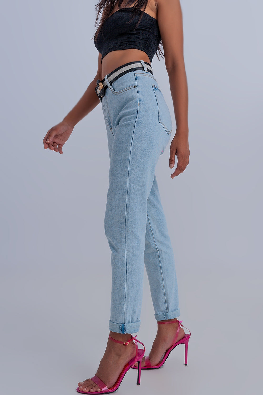 Basic mom jean in light blue - Jeans