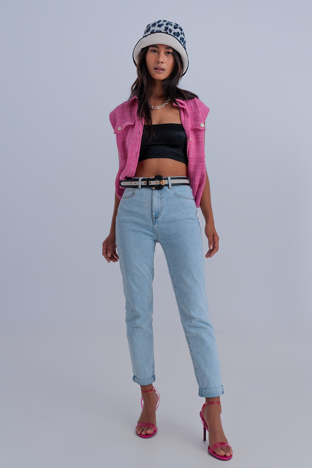 Basic mom jean in light blue - Jeans