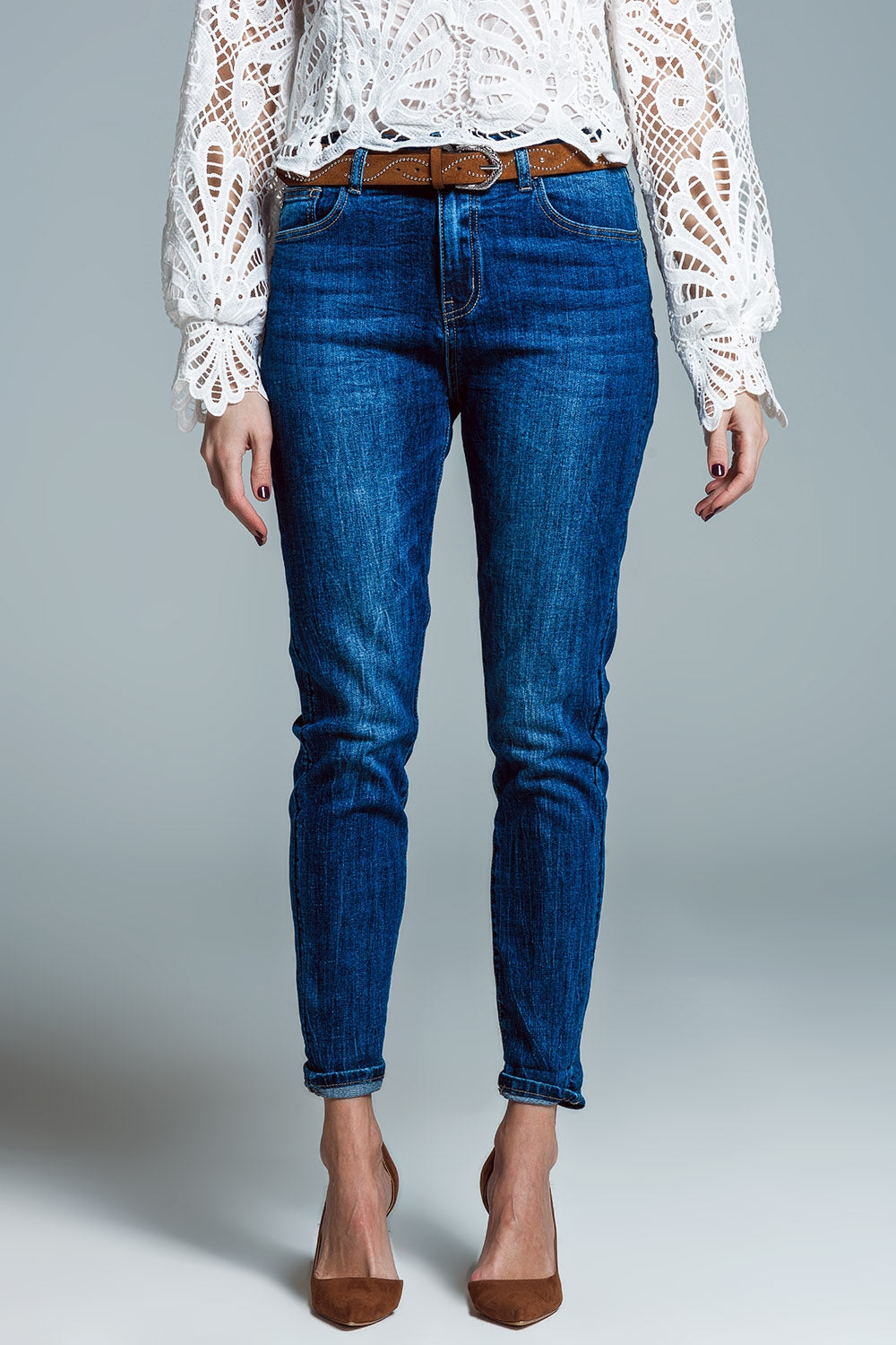 Basic Super Skinny Jeans In Mid Wash - Jeans