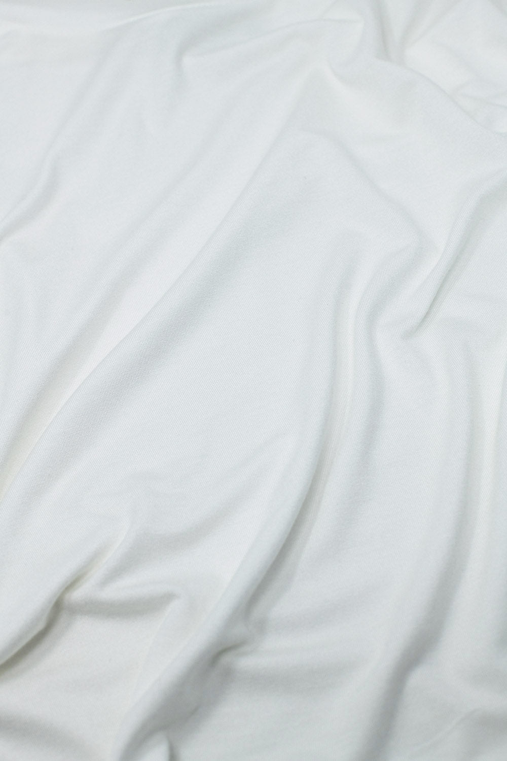Basic White Crew Neck viscose T-shirt - T-Shirts