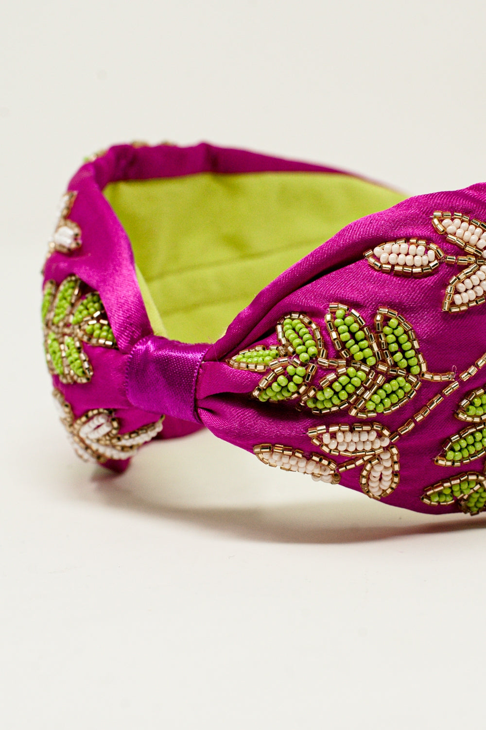 Beaded flower hair band in purple - Headbands