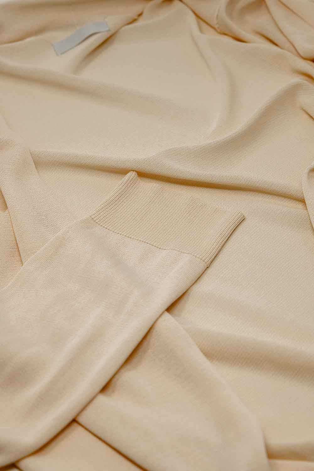 Beige Maxi Open Cardigan Long Sleeve - Cardigans