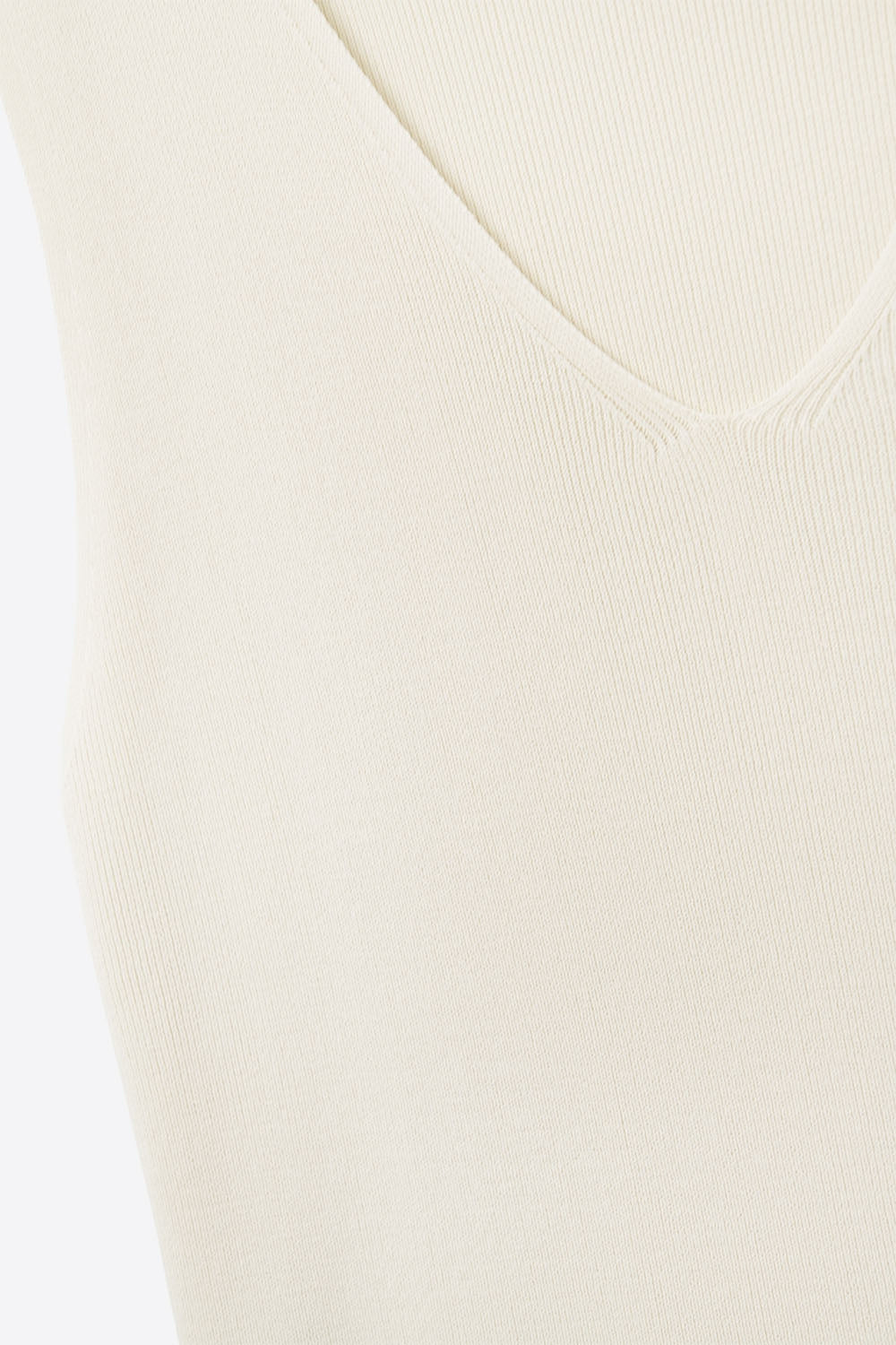 Beige sleeveless fine knitted top With V-Neck - Jumpers