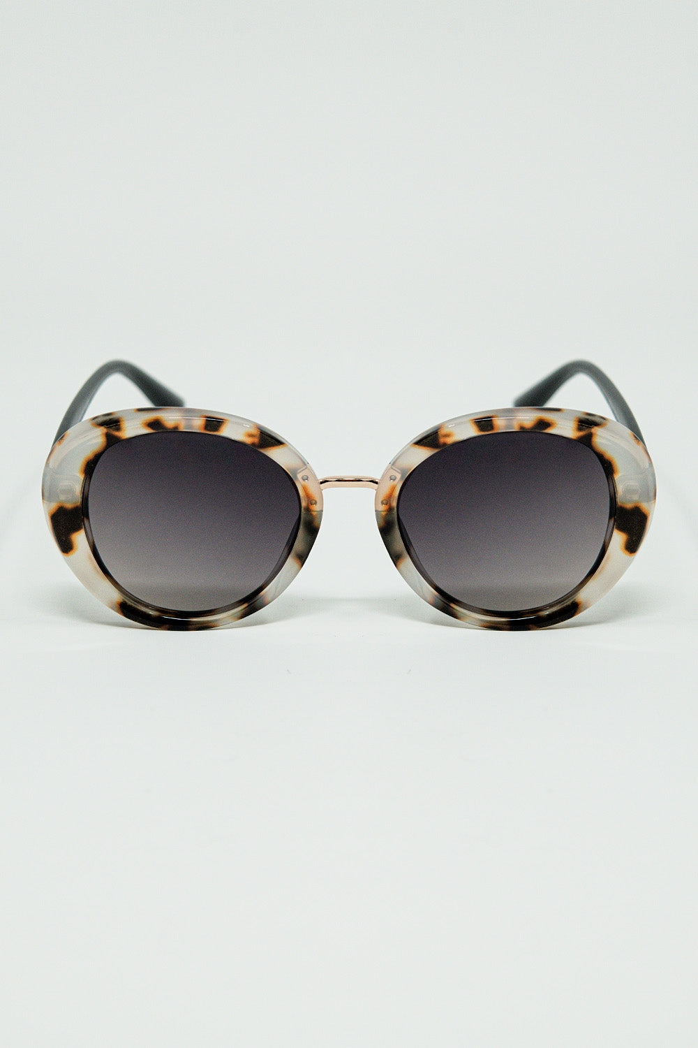 Beige Sunset Spot Oval Shaped Sunglasses - Sunglasses