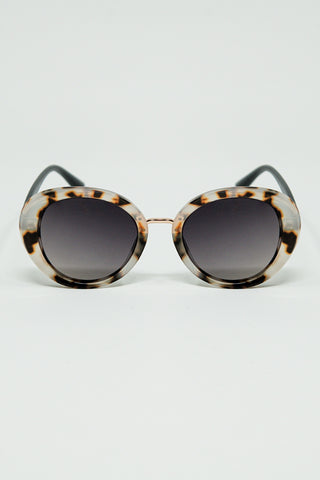 Beige Sunset Spot Oval Shaped Sunglasses