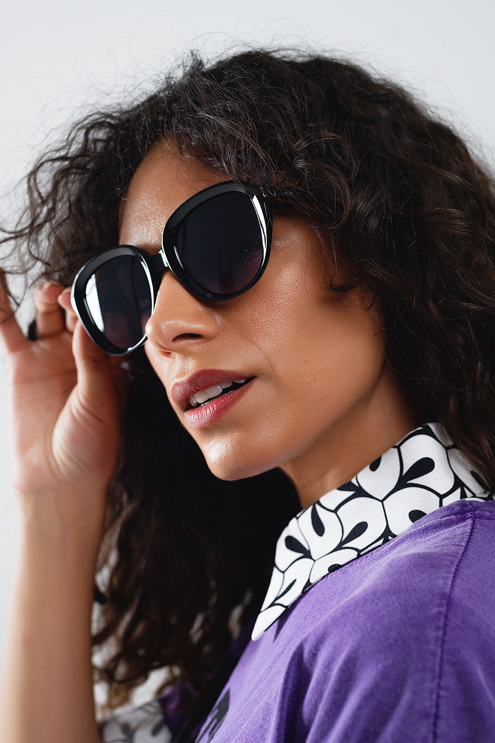 Big Round Sunglasses In Black - Sunglasses