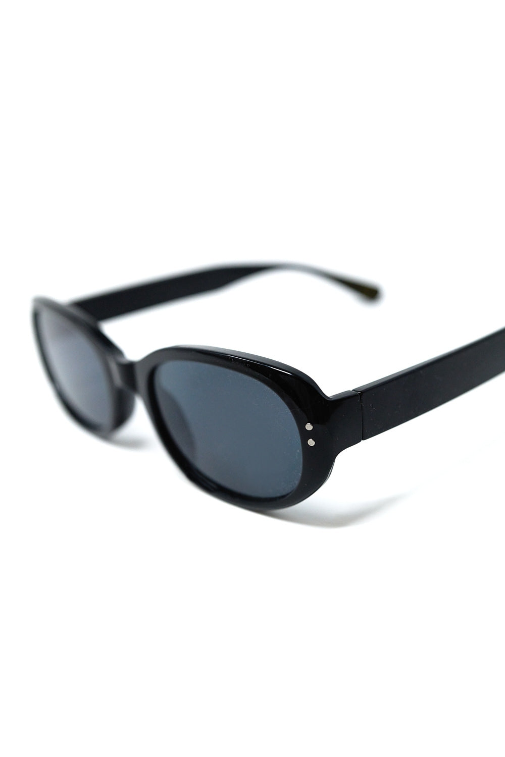 Black Acrylic Oval Oversized Sunglasses -