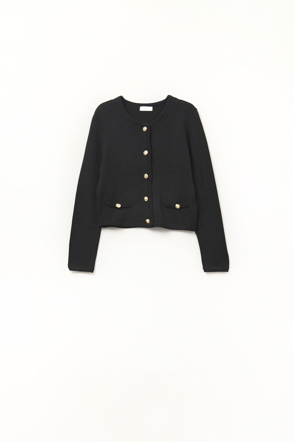 Black Cardigan with Gold Buttons - Cardigans