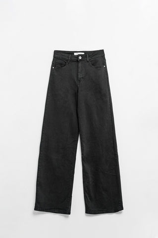 Black high-waisted wide-leg pants
