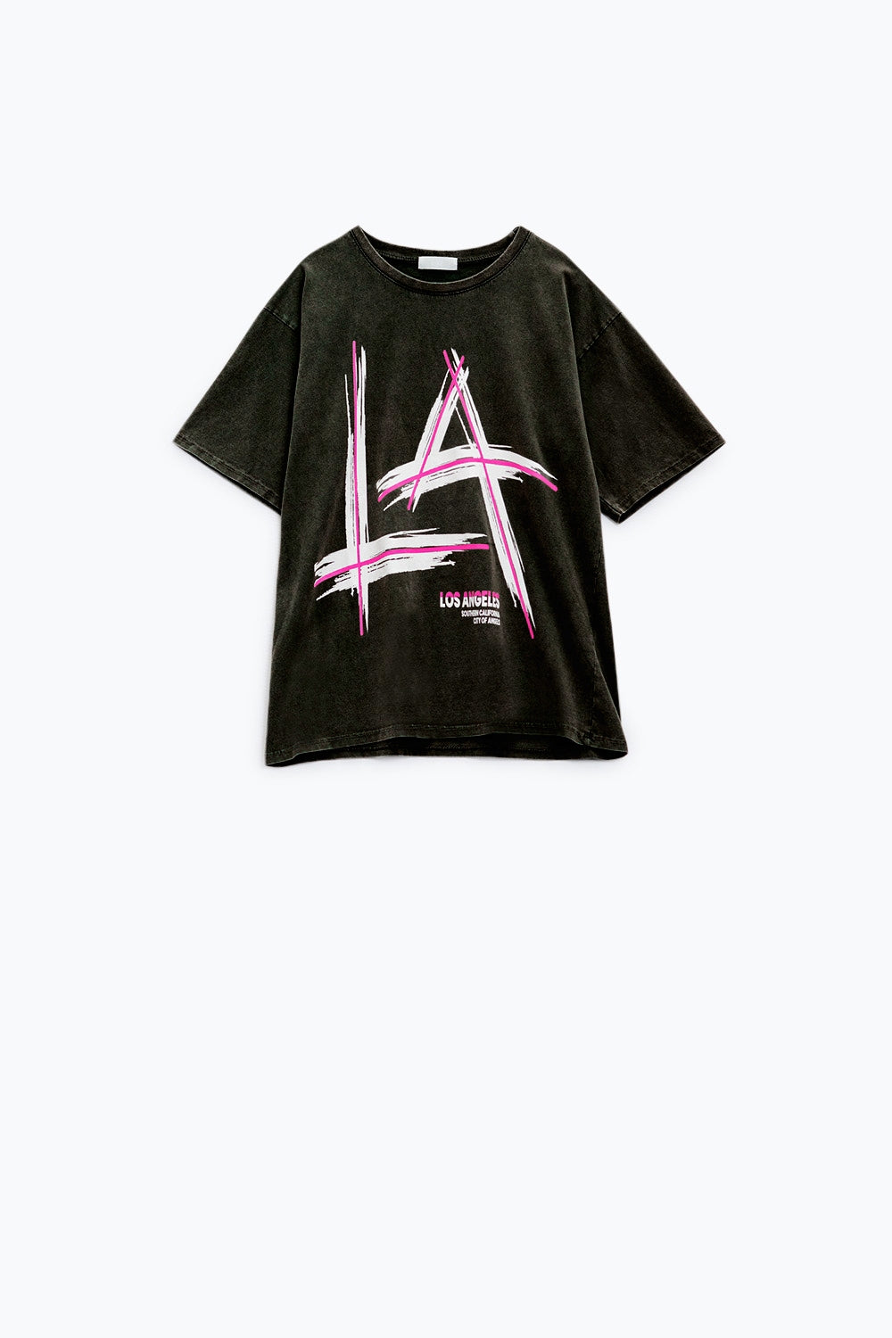 Black Relaxed t-shirt printed LA Los Angeles logo - T-Shirts