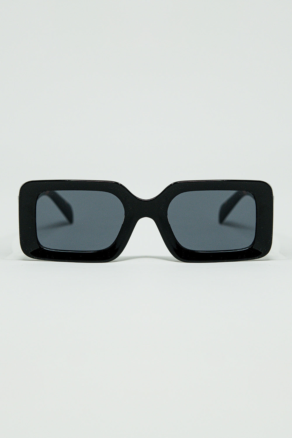 Black square sunglasses with brown animal print on the side - Sunglasses