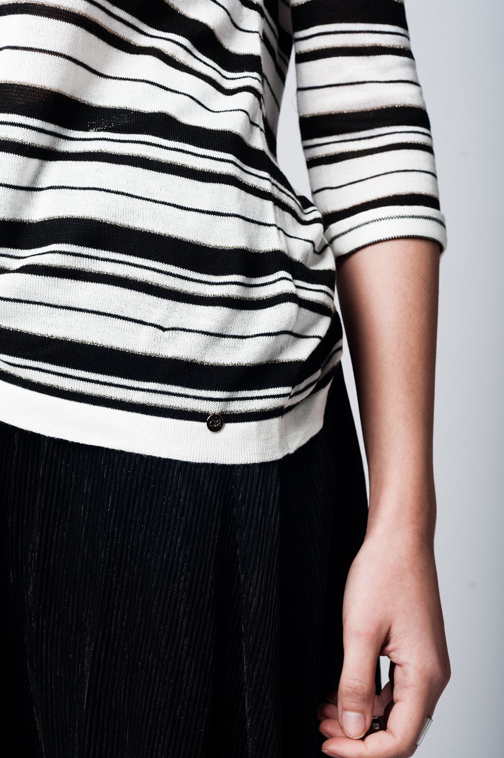 Black striped knit sweater - Jumpers