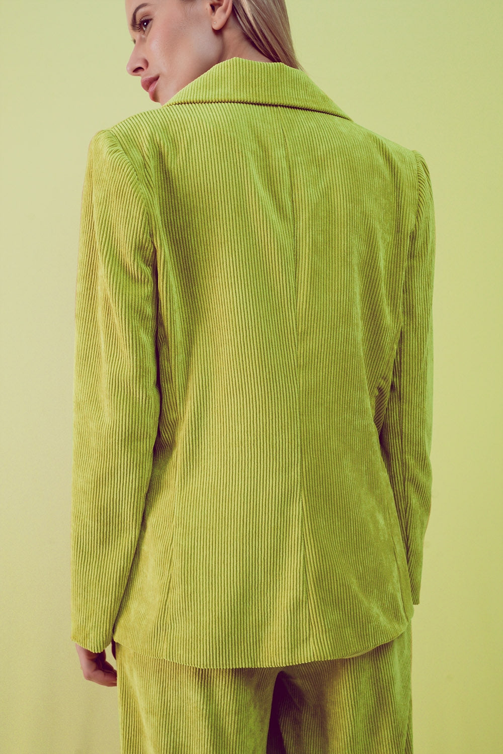 Blazer with vintage buttons in lime cord - Blazers