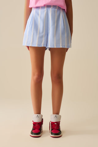 Blue and White Shorts with side pockets