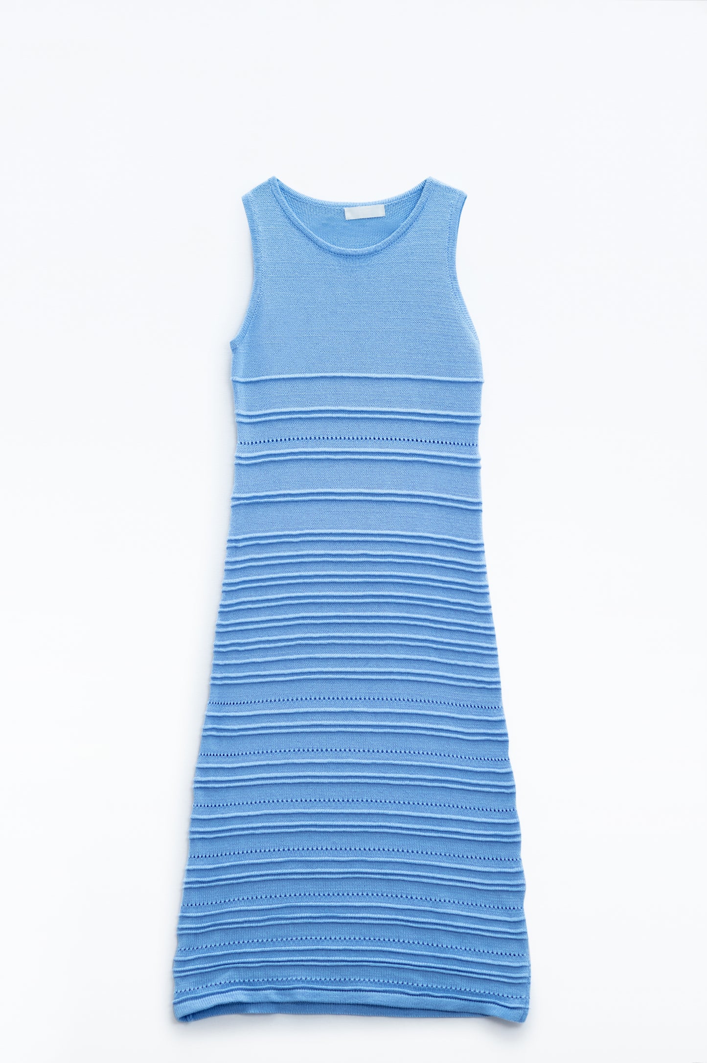 Q2 Blue Maxi Crochet Sleeveless Knitted Dress
