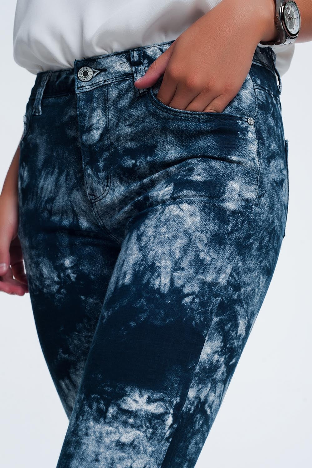 Blue tinted slim pants - Trousers