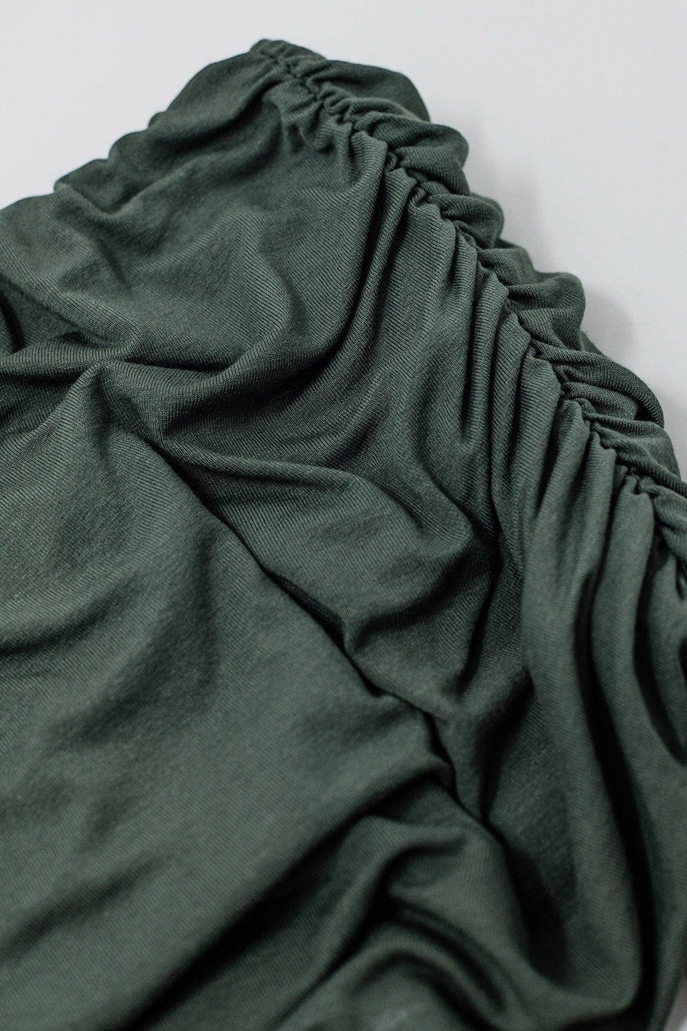 Bodycon Off Shoulder Top In Green khaki Q2 Tops BoutiqueLua