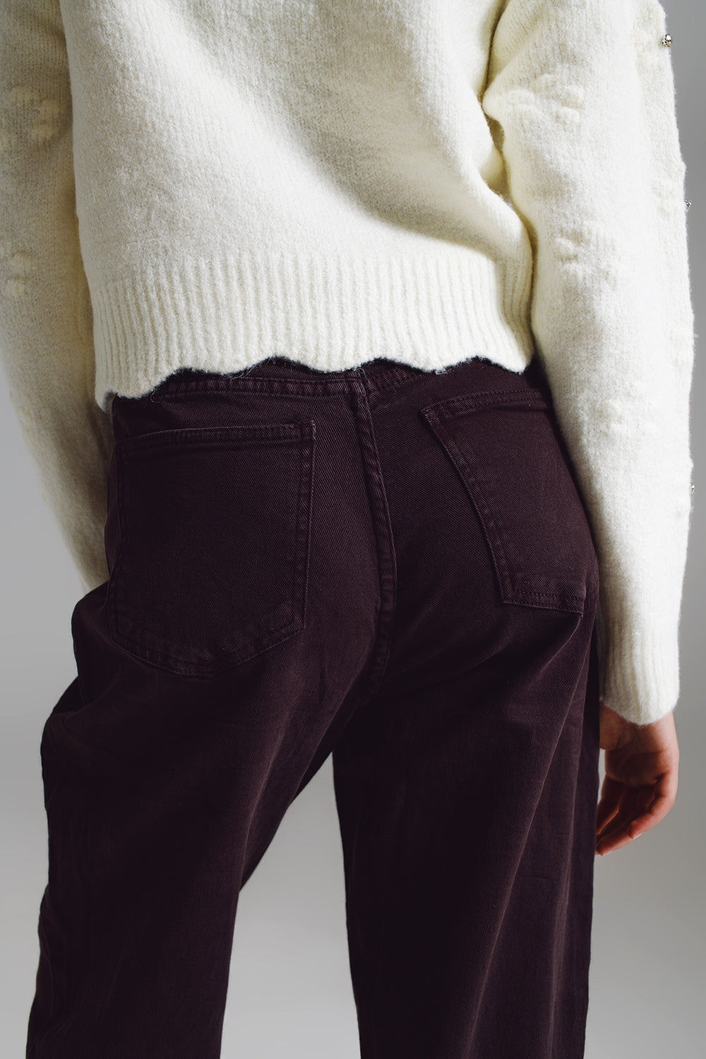 Brown relaxed pants with pocket detail at the waist - Trousers