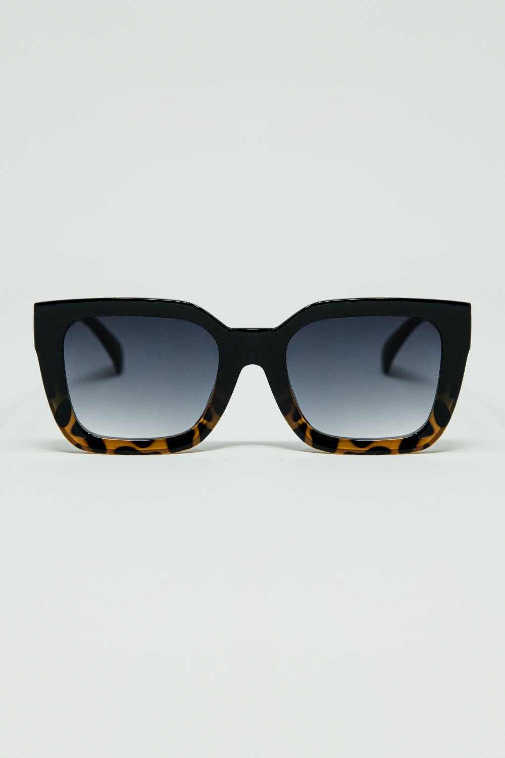 Brown Square sunglasses with gradient in animal print - Sunglasses