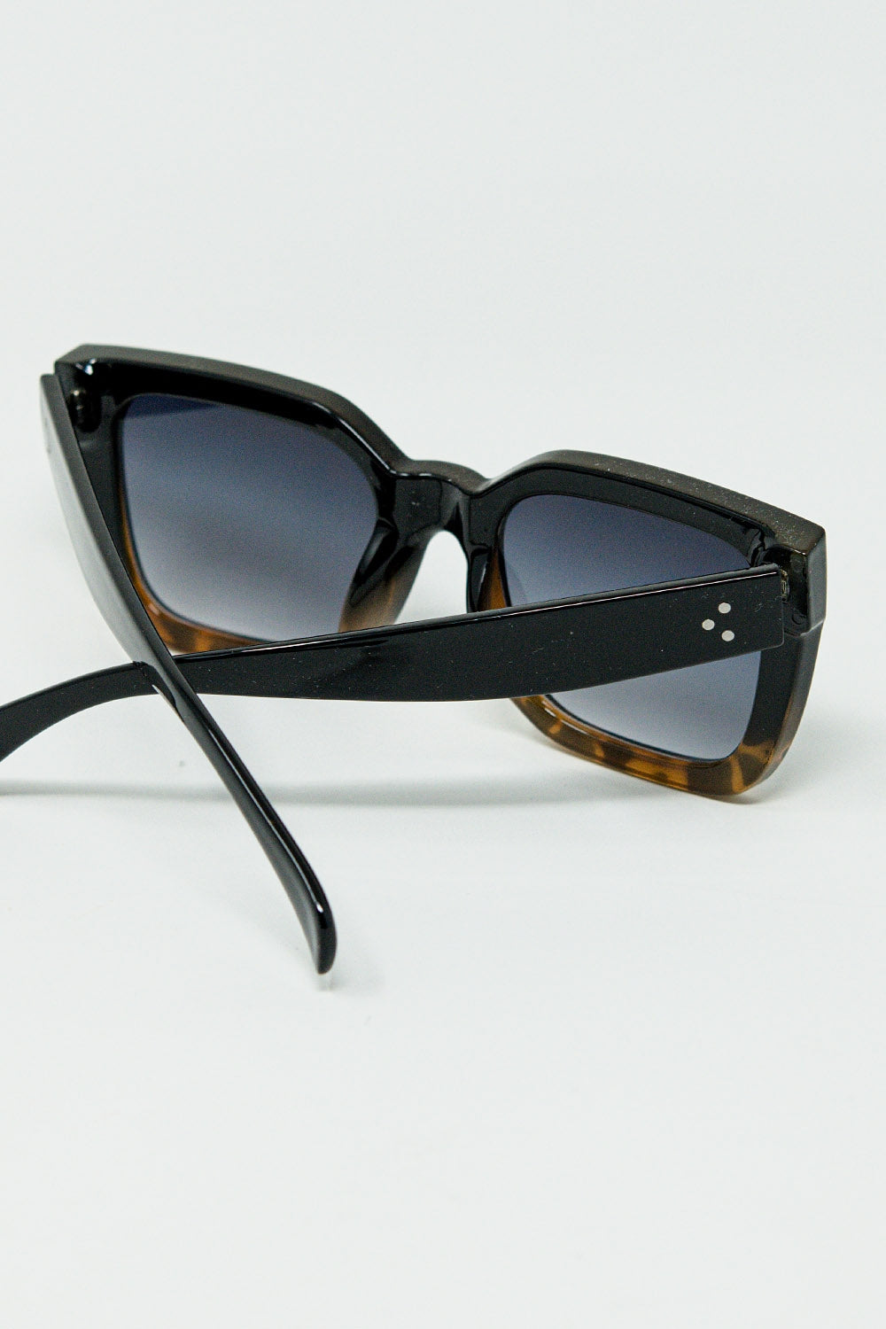 Brown Square sunglasses with gradient in animal print - Sunglasses