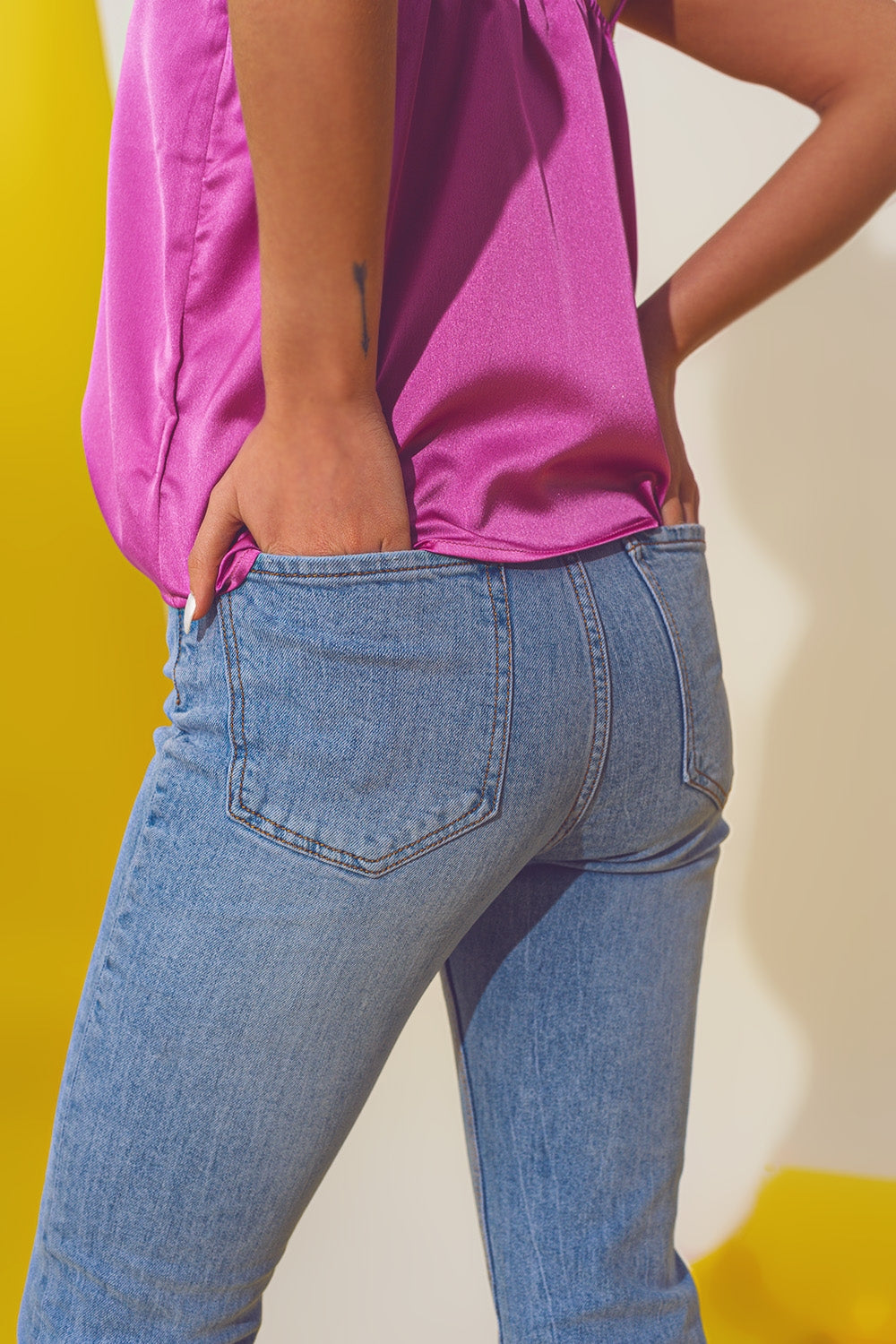 Butterfly Detail Skinny Jeans in Light Blue Wash Q2 Jeans BoutiqueLua