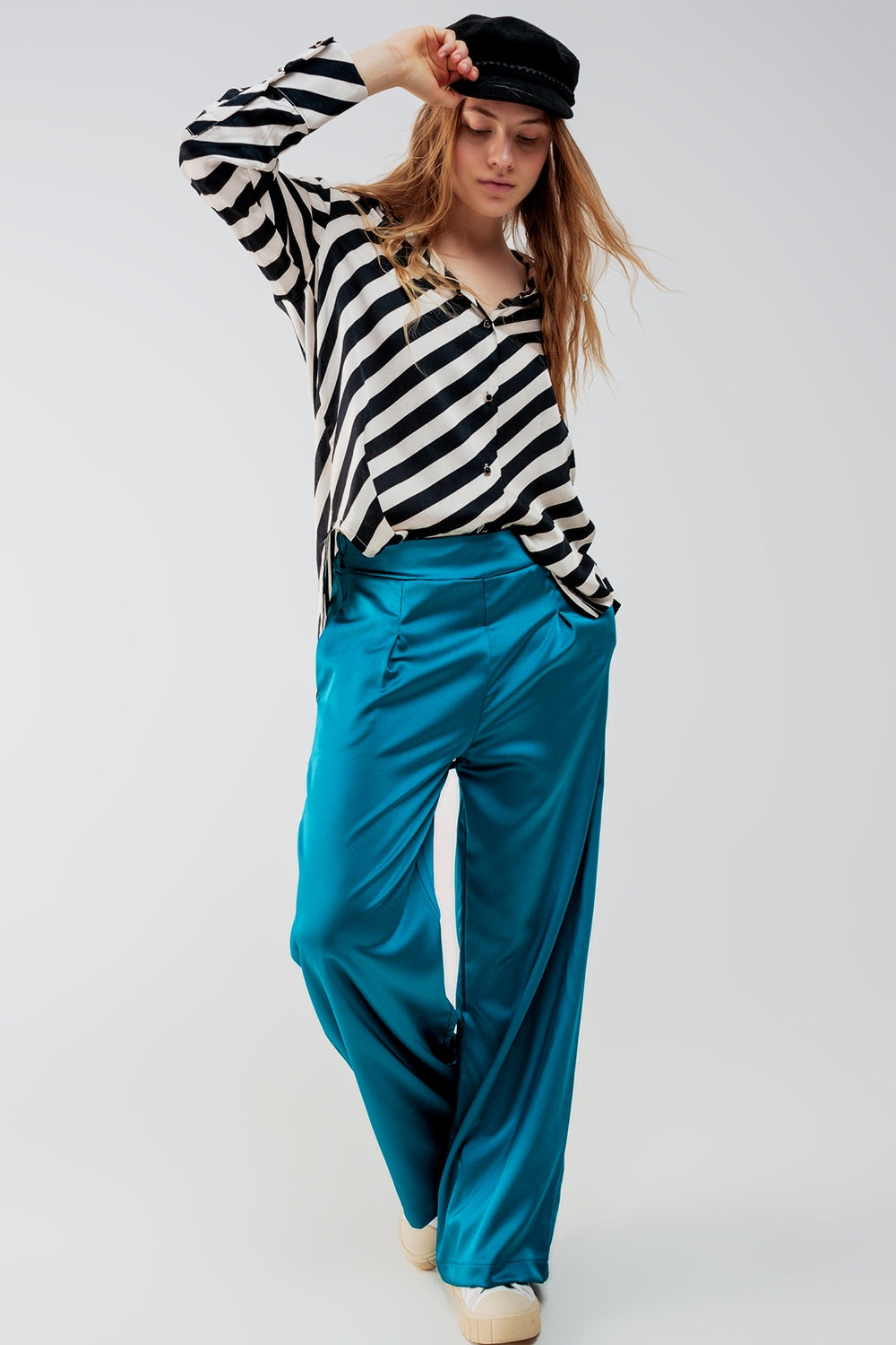 Button through oversized shirt in stripe - Shirts