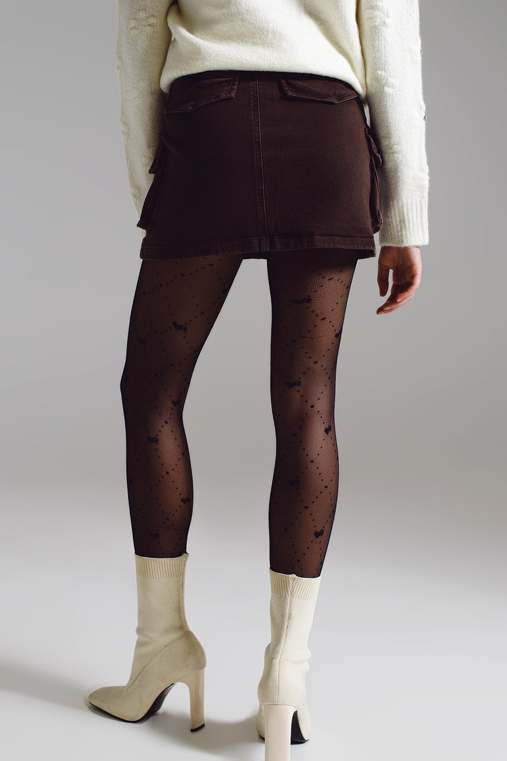 Cargo Mini Skirt in Dark Brown Q2 Skirts BoutiqueLua