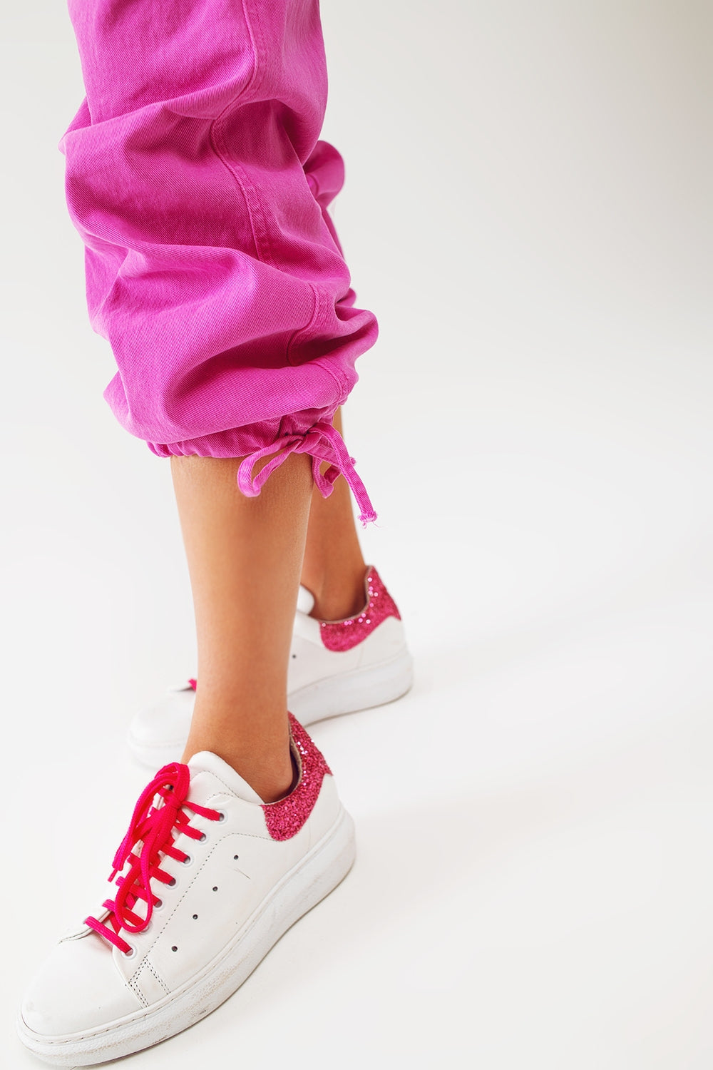 Cargo Pants with Tassel ends in Fuchsia - Trousers