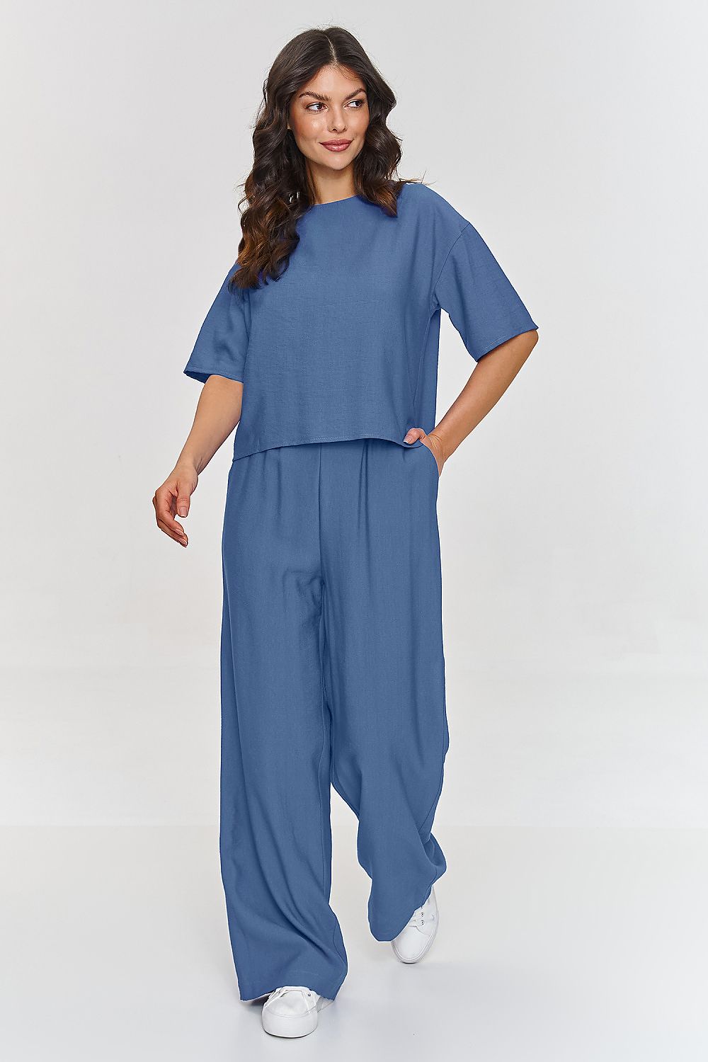Casual Matching Set for Women Beige Lounge Wear blue - Outfit Sets