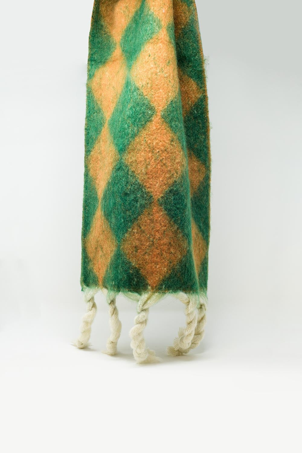 Chunky Scarf In Argyle Pattern in Green Q2 Necklaces BoutiqueLua
