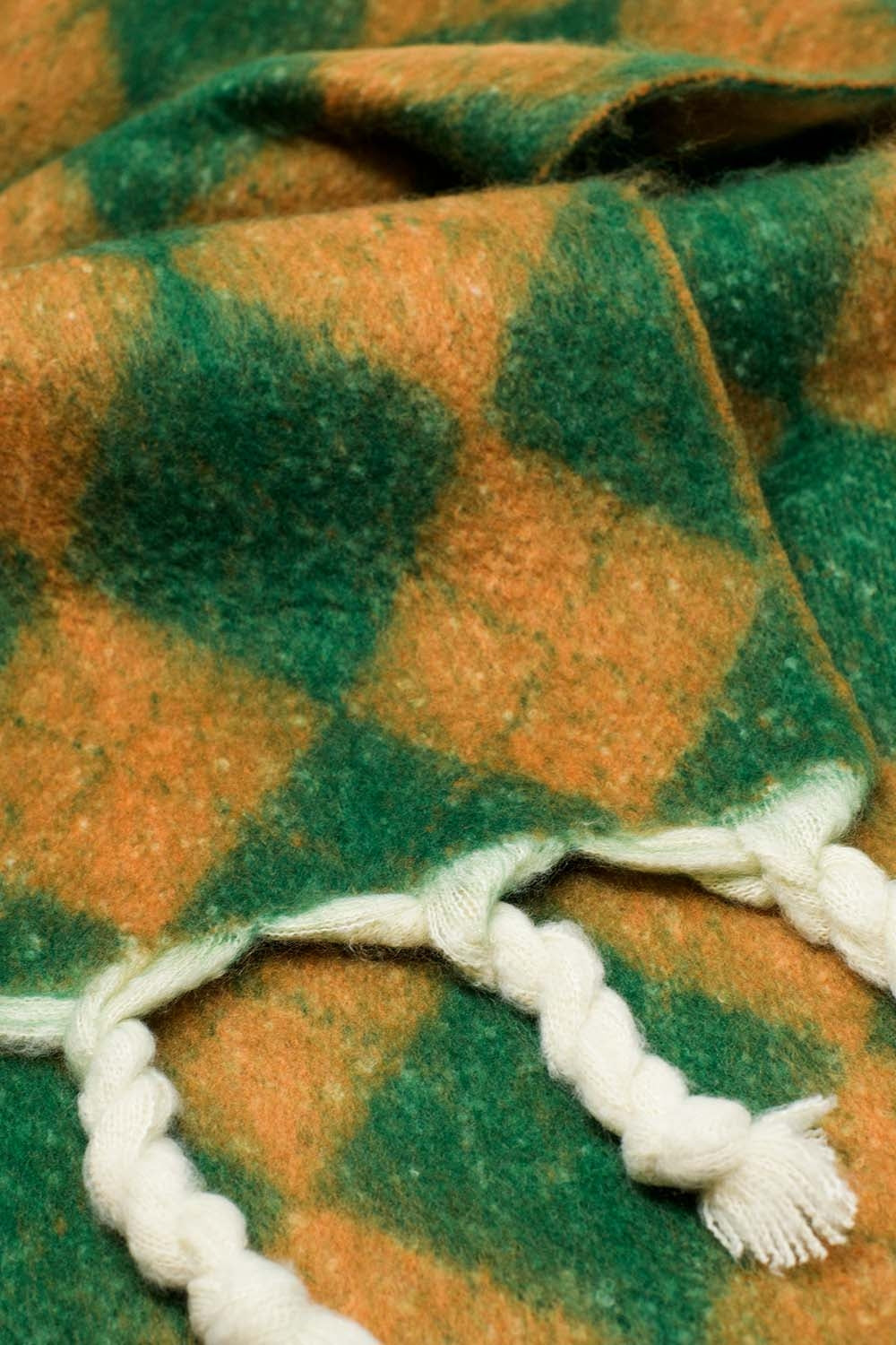 Chunky Scarf In Argyle Pattern in Green Q2 Necklaces BoutiqueLua
