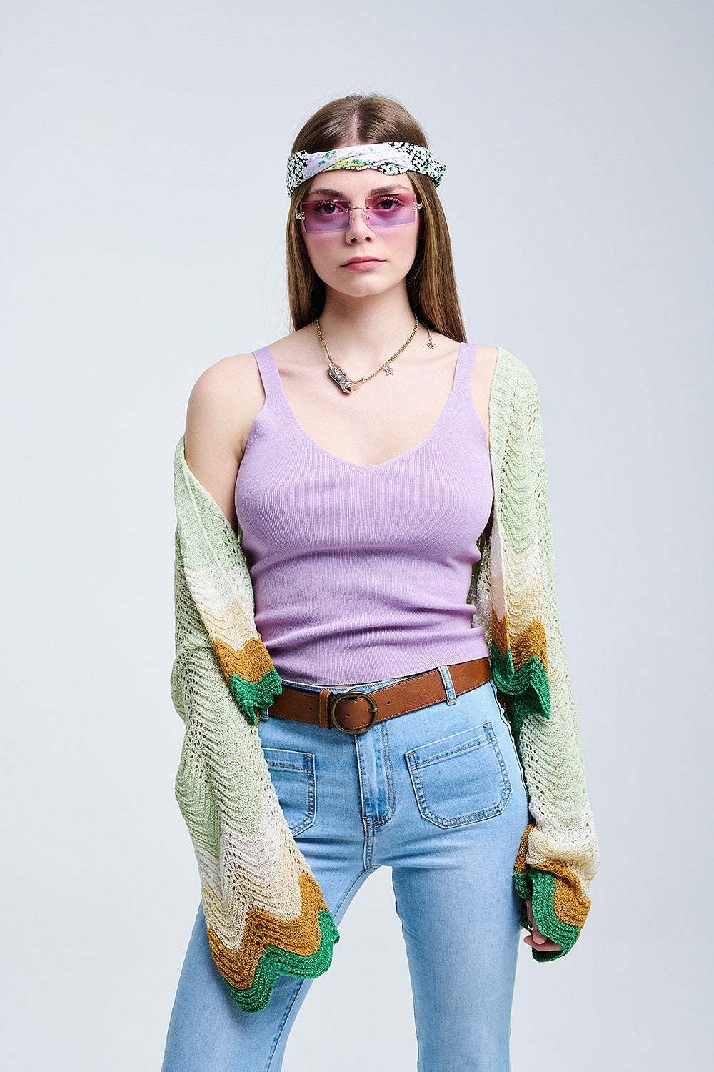 Comfy Ribbed Tank Top in Purple - Tank Tops