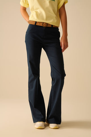 Comfy Stretcy Denim Navy Flared Jeans