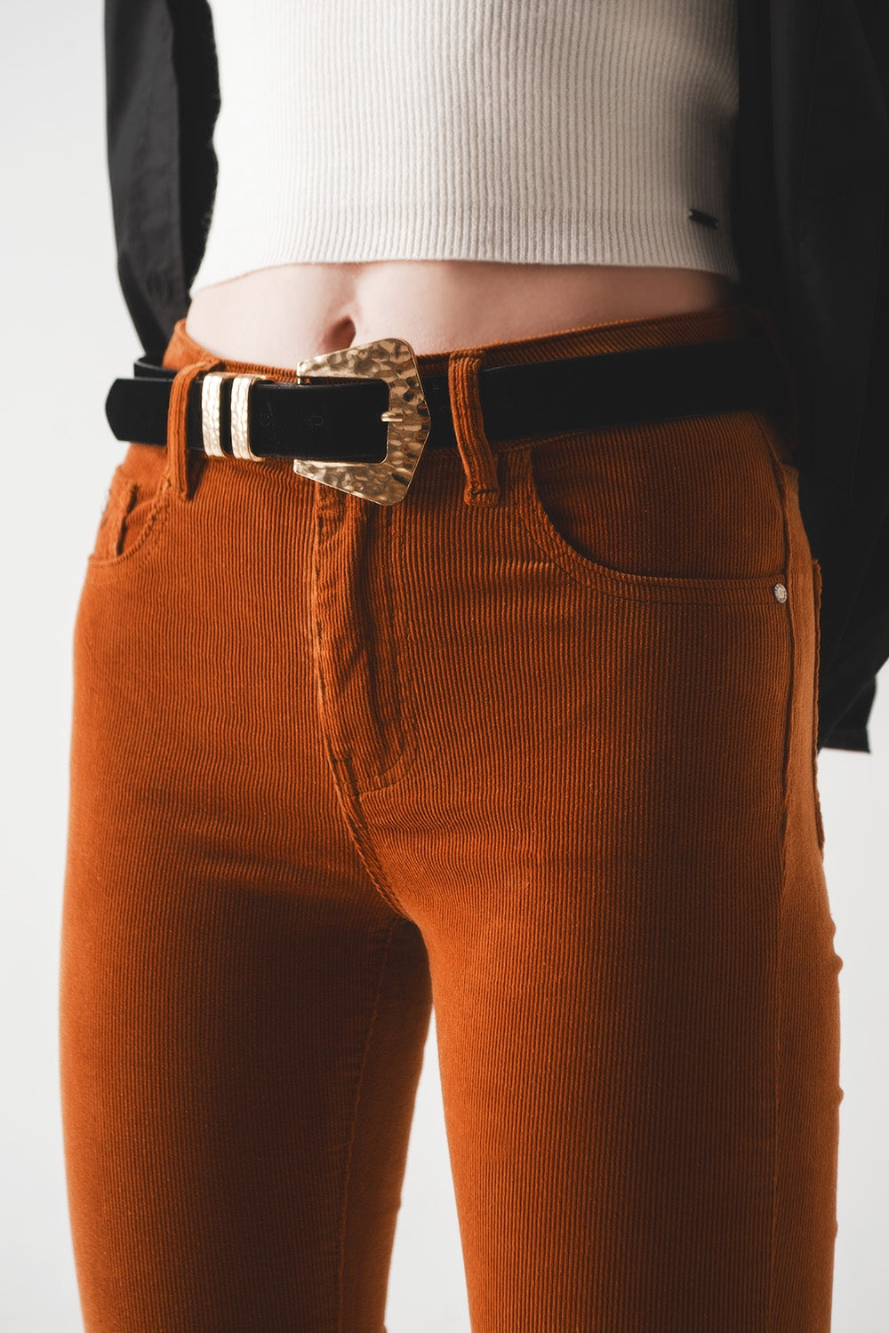 Cord flare in camel Q2 Pants BoutiqueLua