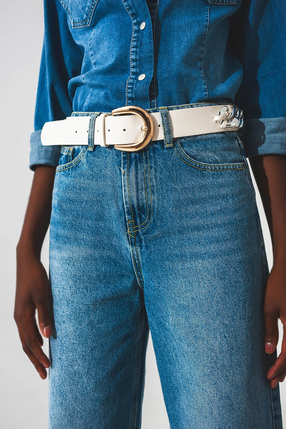 cotton wide leg jeans in Blue - Jeans