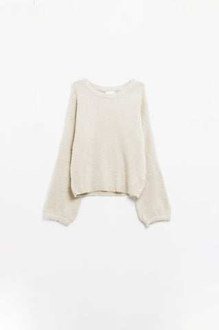 Cozy Balloon Sleeve Jumper in Cream