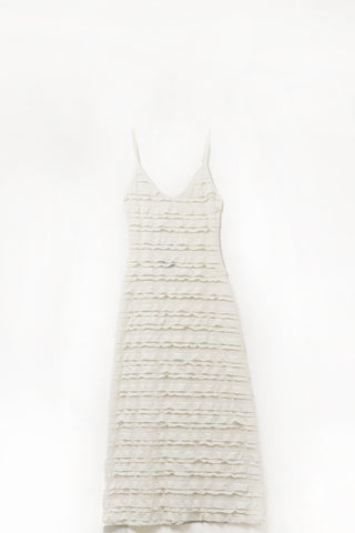 cream maxi dress in yellow with straps