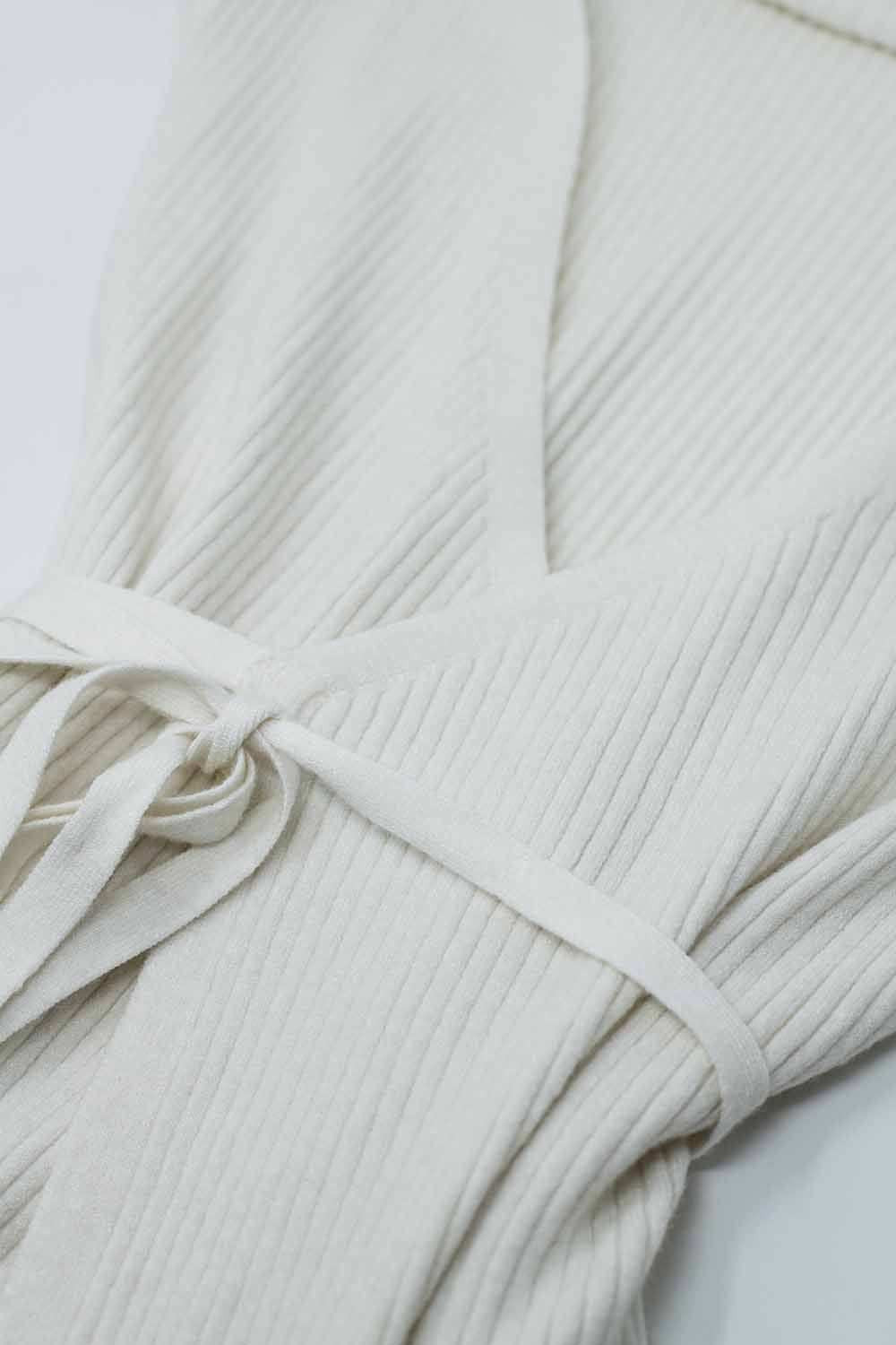 Cream wrap knit dress - Dresses