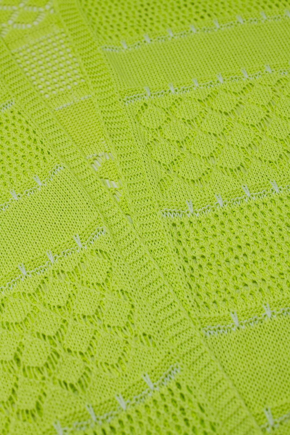 Maxi cardigan au crochet en vert citron avec manches longues