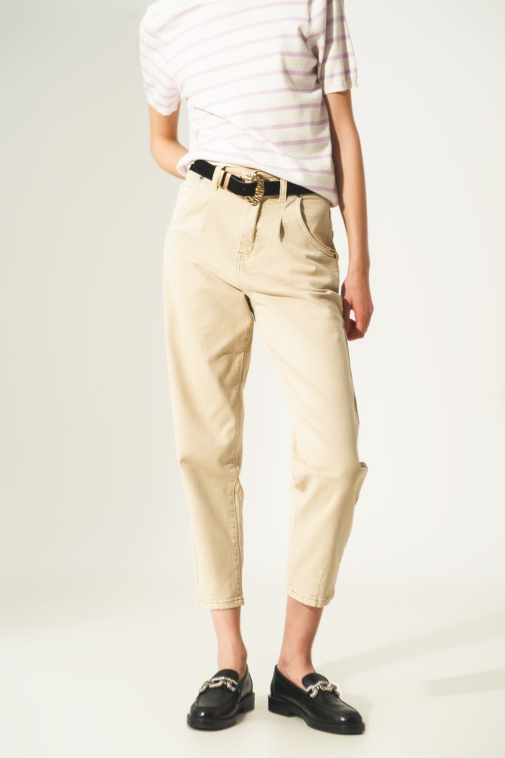 Cropped Jeans in Beige - Jeans