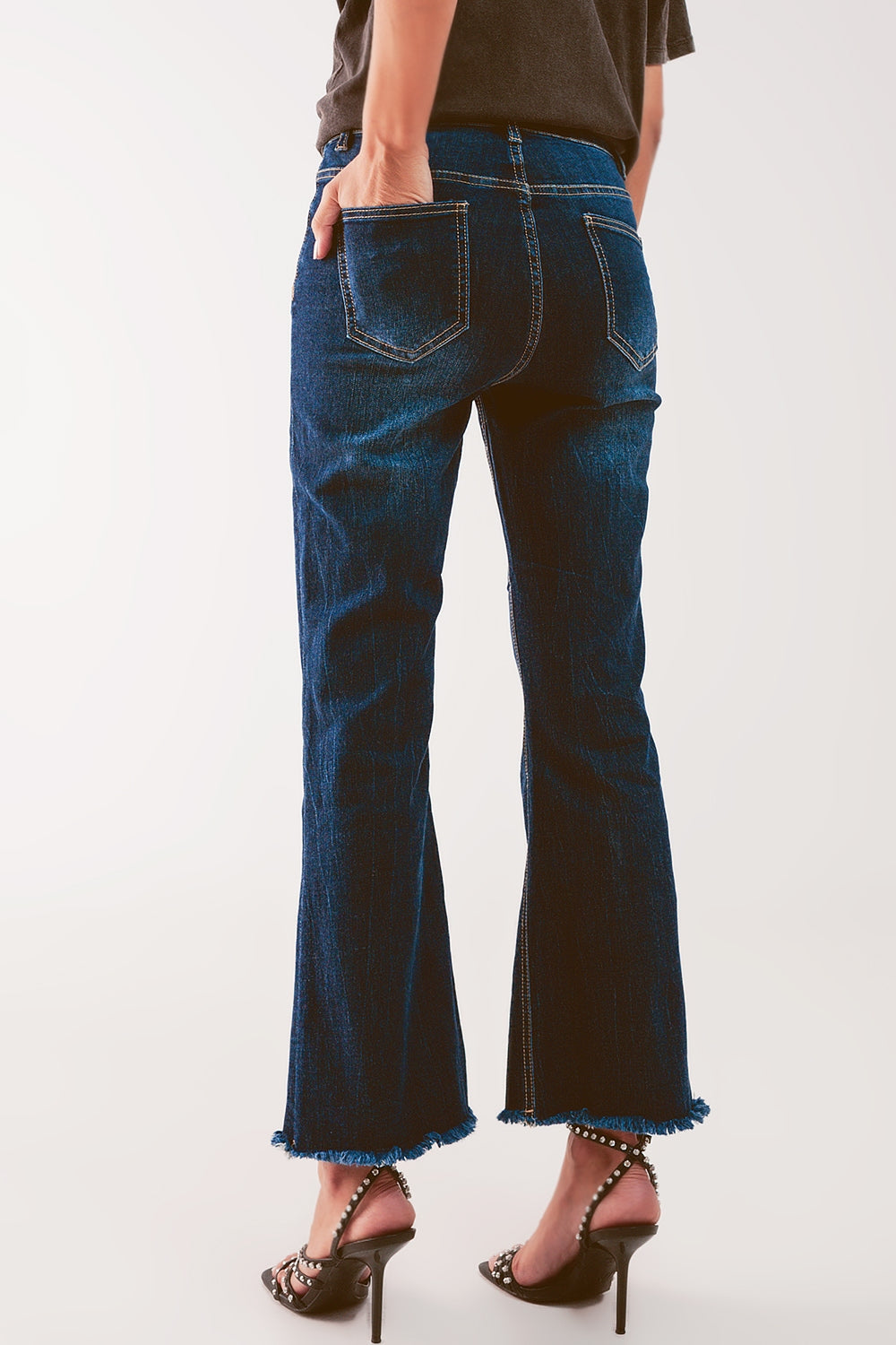 Cropped kickflare jeans in mid washing Q2 Jeans BoutiqueLua