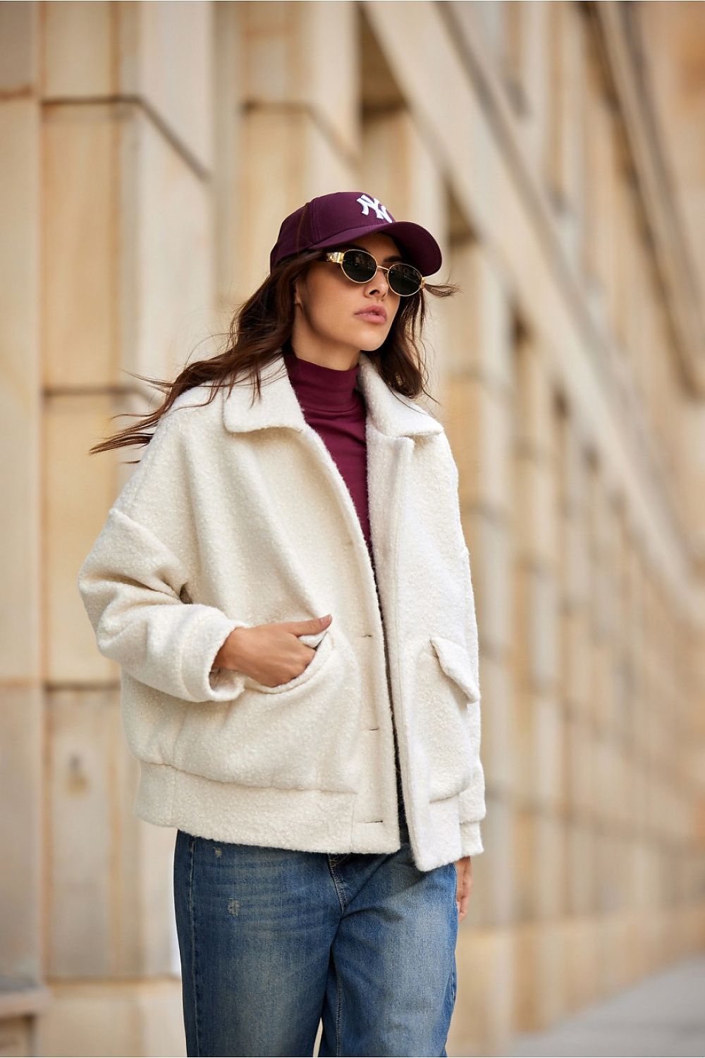 Ivon Stylish Faux Lambskin Jacket - Jackets