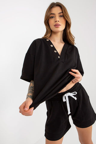 Stylish Heart Neckline Tracksuit Set with Shorts