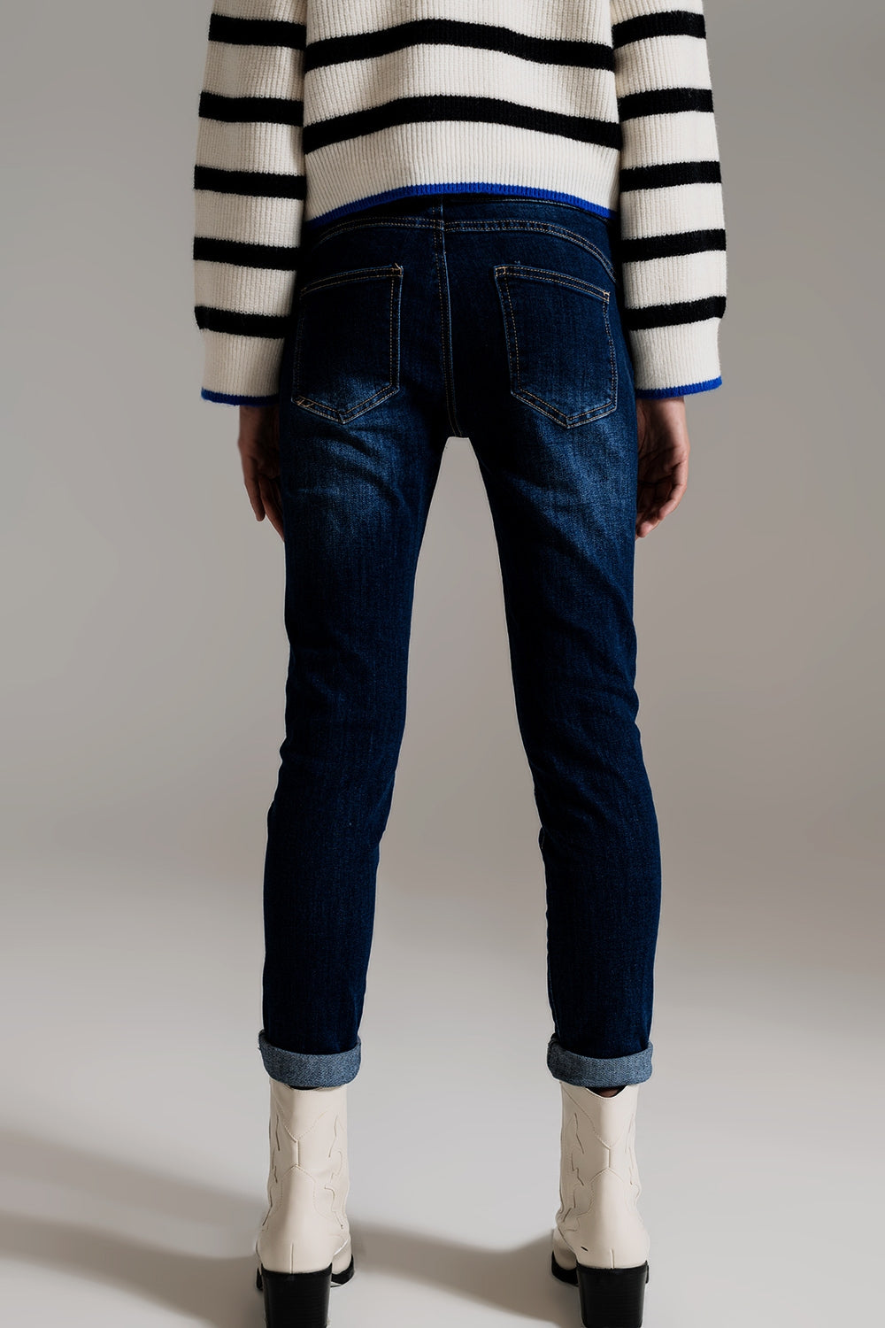 Dark wash skinny jeans with elastic elastan - Jeans