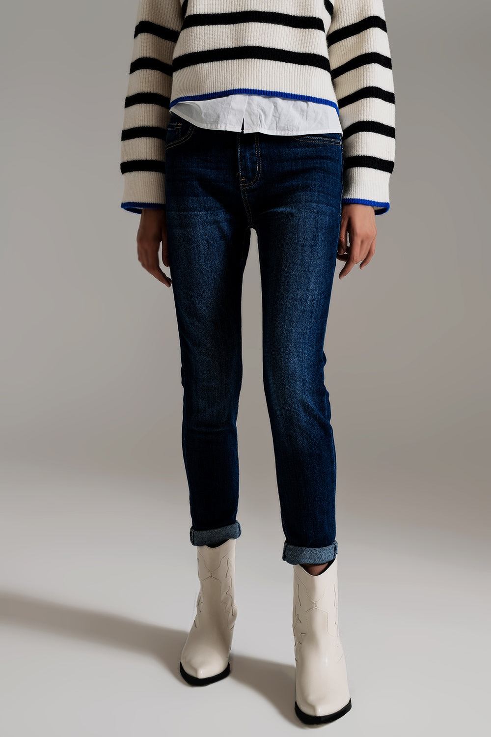 Dark wash skinny jeans with elastic elastan - Jeans