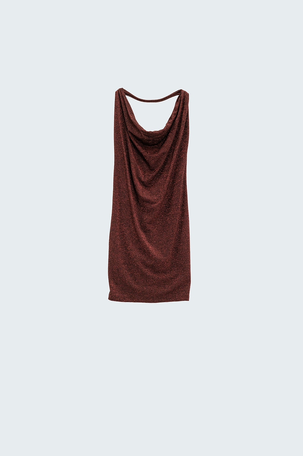 Draped neckline dress in bright red - Dresses